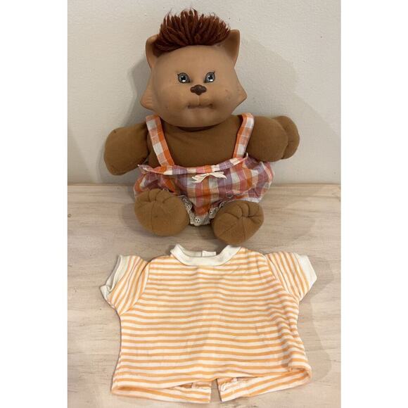 Cabbage Patch 1983 Kids Koosas Cat Plush Vintage W/‎ Extra Shirt - Picture 1 of 3